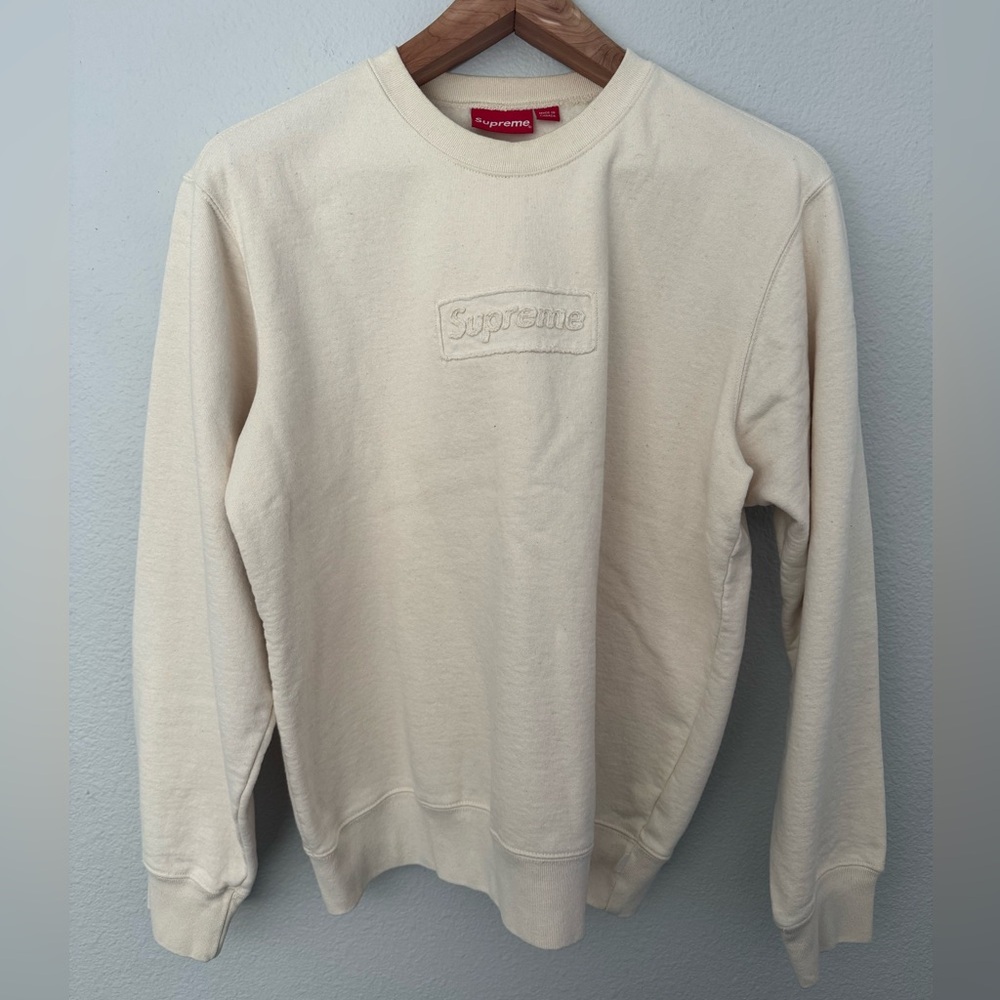 Supreme Cream Crewneck Sweater size Medium
